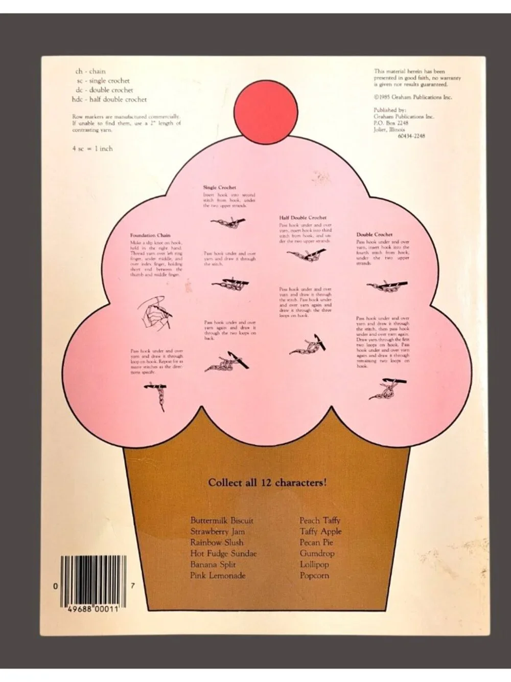 Vintage Hot Fudge Sundae Crochet Pattern Booklet UP11 Dumplin Designs 1985 Craft